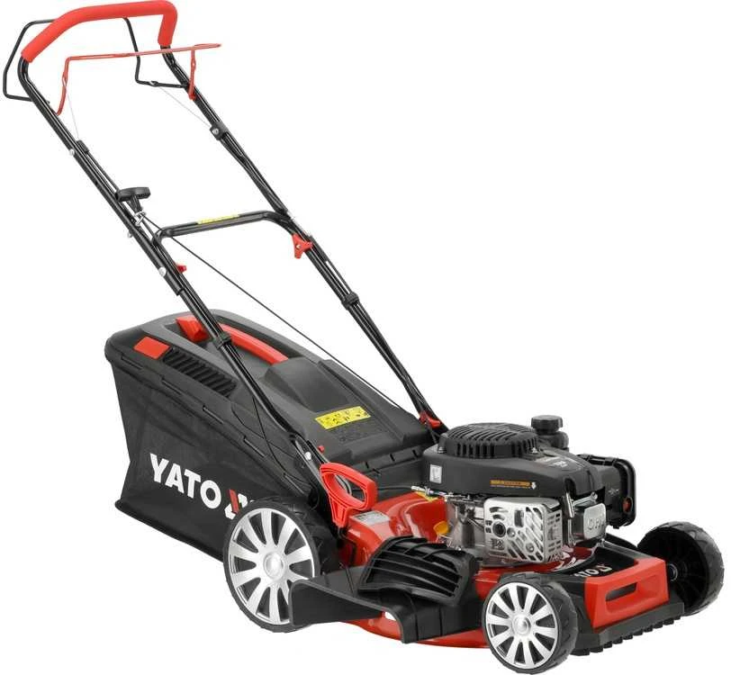 Yato Benzininė vejapjovė 46 cm su savaeige pavara, 4 in 1 funkcija, benzininė vejapjovė, sodo vejapjovė