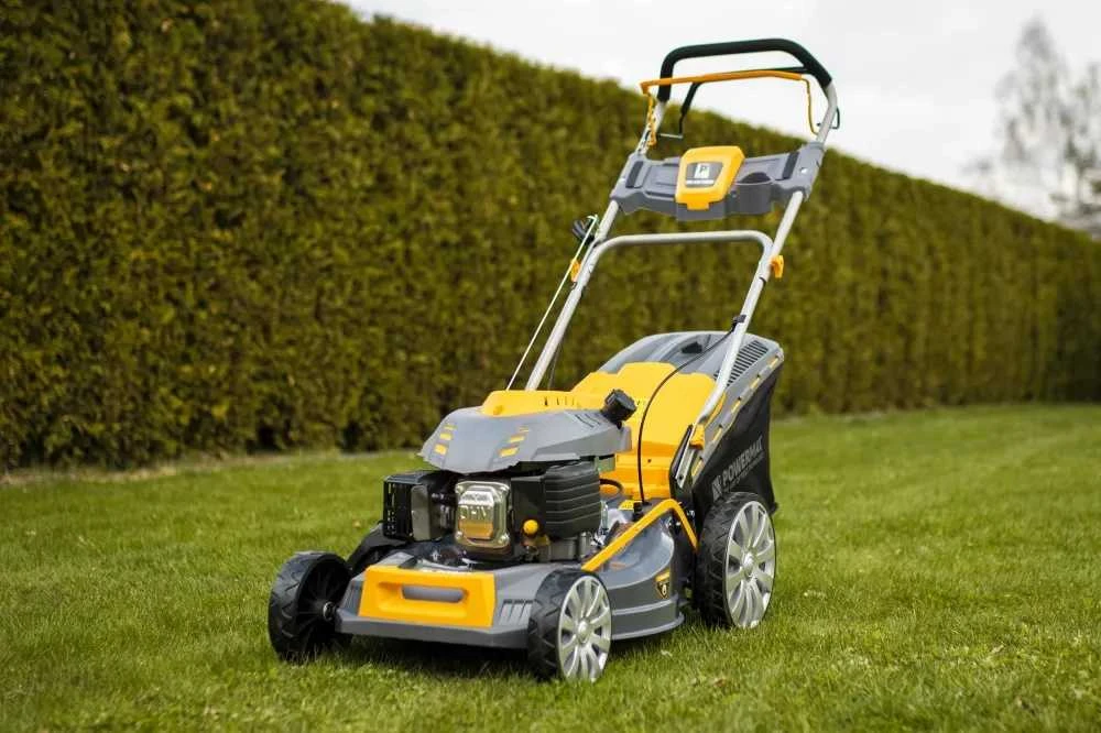 Powermat Benzininė vejapjovė, savaeigė, 510mm pjovimo plotis, su mulčiavimo funkcija, sodo priežiūrai, 7 HP variklis, 60L žolės surinktuvas