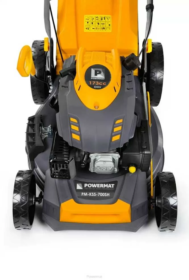 Powermat Benzininė vejapjovė, savaeigė, 510mm pjovimo plotis, su mulčiavimo funkcija, sodo priežiūrai, 7 HP variklis, 60L žolės surinktuvas