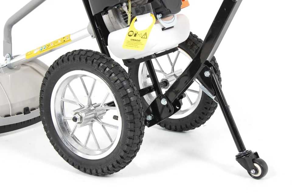 Benzininė žoliapjovė sodo darbams, su 52 cm3 varikliu, ratukais, žolės trimeris, benzininis žolės trimeris, sodo žoliapjovė