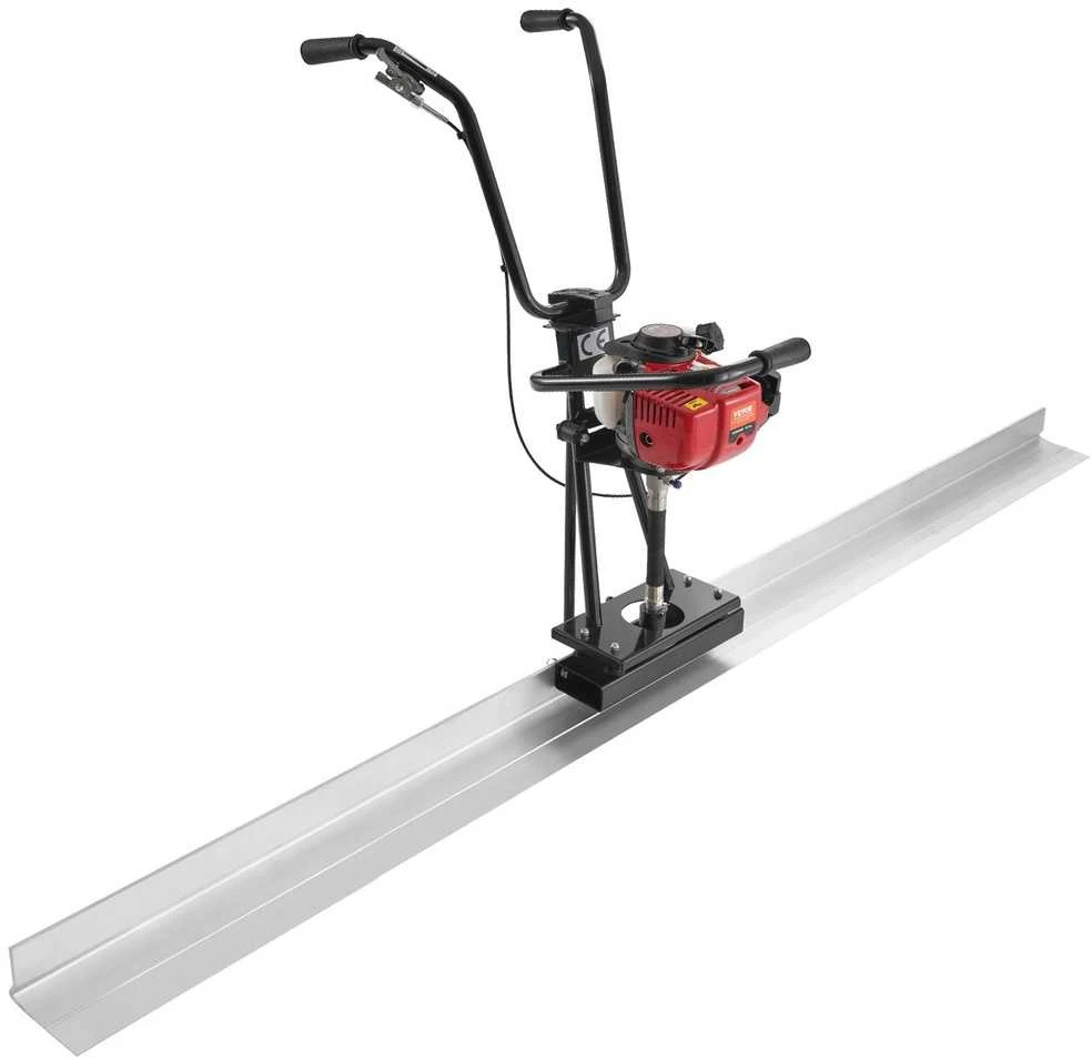 Benzininis betono vibracinis glaistyklė, su 2445mm aliuminio lentos tiesaus krašto juostos rinkiniu, 4 taktų cemento apdailos vibracinis variklis, betono grindų apdailos įrankiai