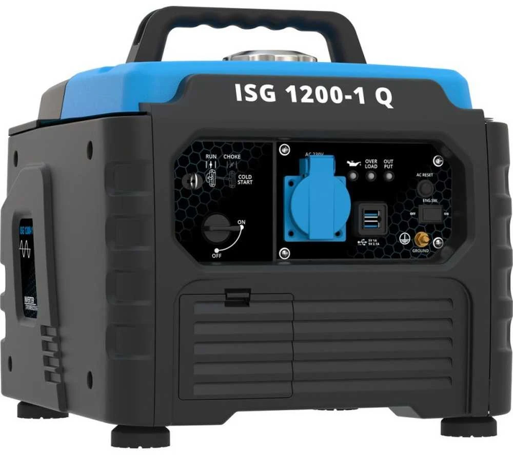 Benzininis inverterinis generatorius, nešiojama jėgainė jautriai elektronikai, 1000W nuolatinė galia, atatrankos paleidimas, 230V