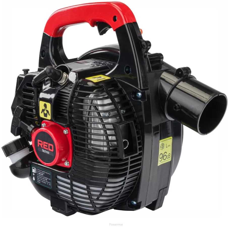 Red Technic Benzininis lapų pūstuvas, 2-taktis variklis, 770 m³/h oro srautas, 0.4 L kuro bakas, sodo sniego pūstuvas, galinga turbina