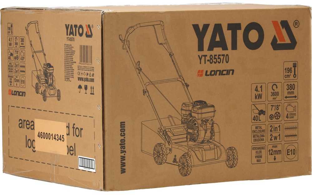 Yato Benzininis vejos skarifikatorius ir aeratorius, 2-in-1 sodo įrankis, 38 cm darbinis plotis, vejos priežiūrai ir atgaivinimui