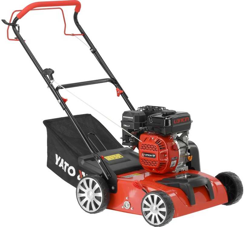 Yato Benzininis vejos skarifikatorius ir aeratorius, 2-in-1 sodo įrankis, 38 cm darbinis plotis, vejos priežiūrai ir atgaivinimui