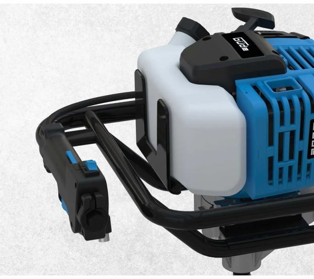 Benzininis žemės grąžtas, 52cc variklis, 1.45kW, su 100mm, 150mm ir 200mm grąžtais, sodininkystei ir kraštovaizdžio tvarkymui, žemės sraigtinis grąžtas