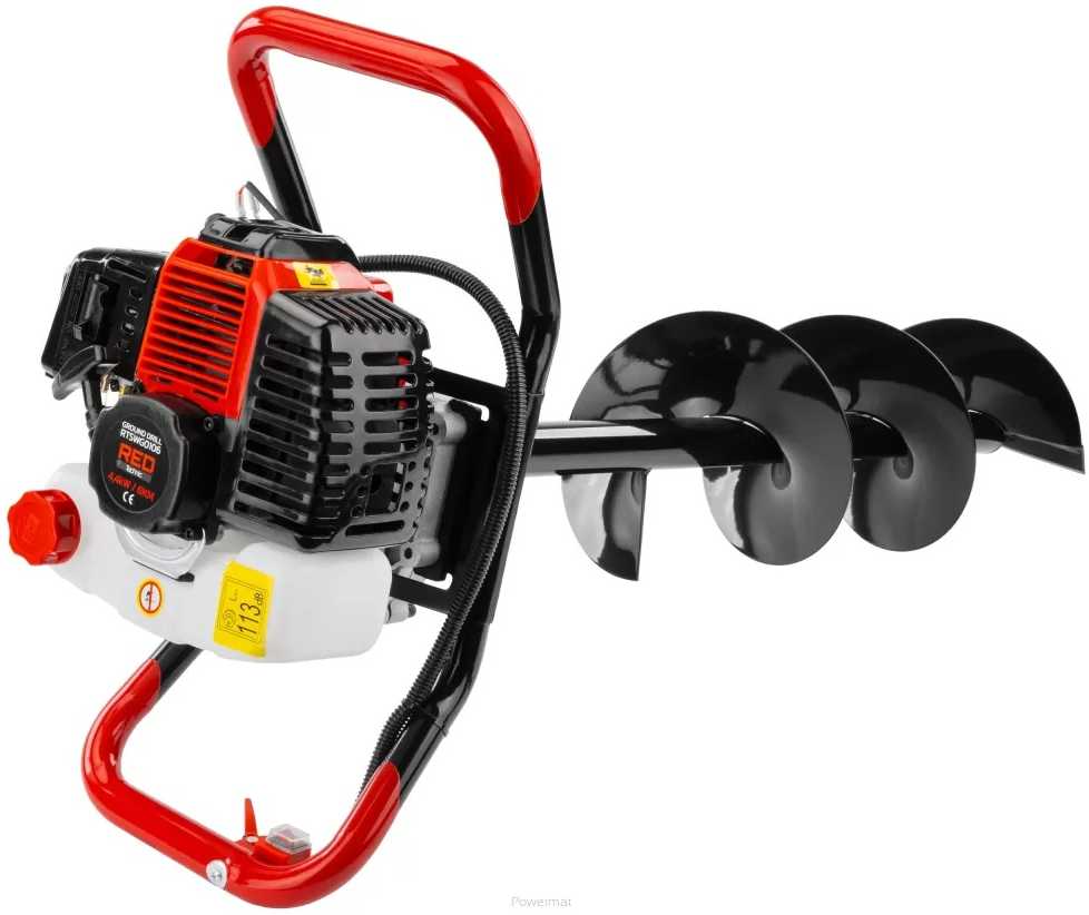 Red Technic Raudona Technic Benzinins žemės grąžtas Raudona Technic RTSWG0106 su 3 grąžtais ir prailgintuvu