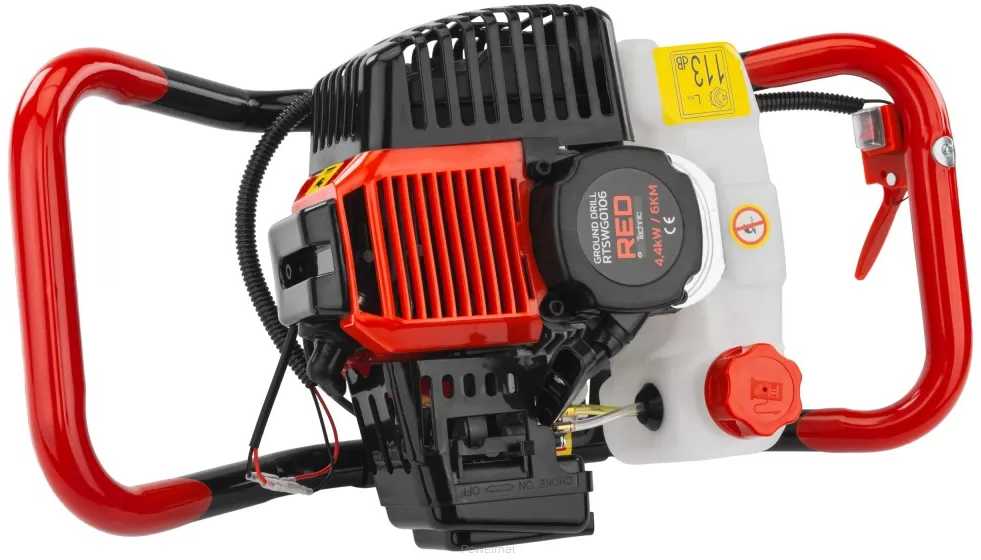 Red Technic Raudona Technic Benzinins žemės grąžtas Raudona Technic RTSWG0106 su 3 grąžtais ir prailgintuvu