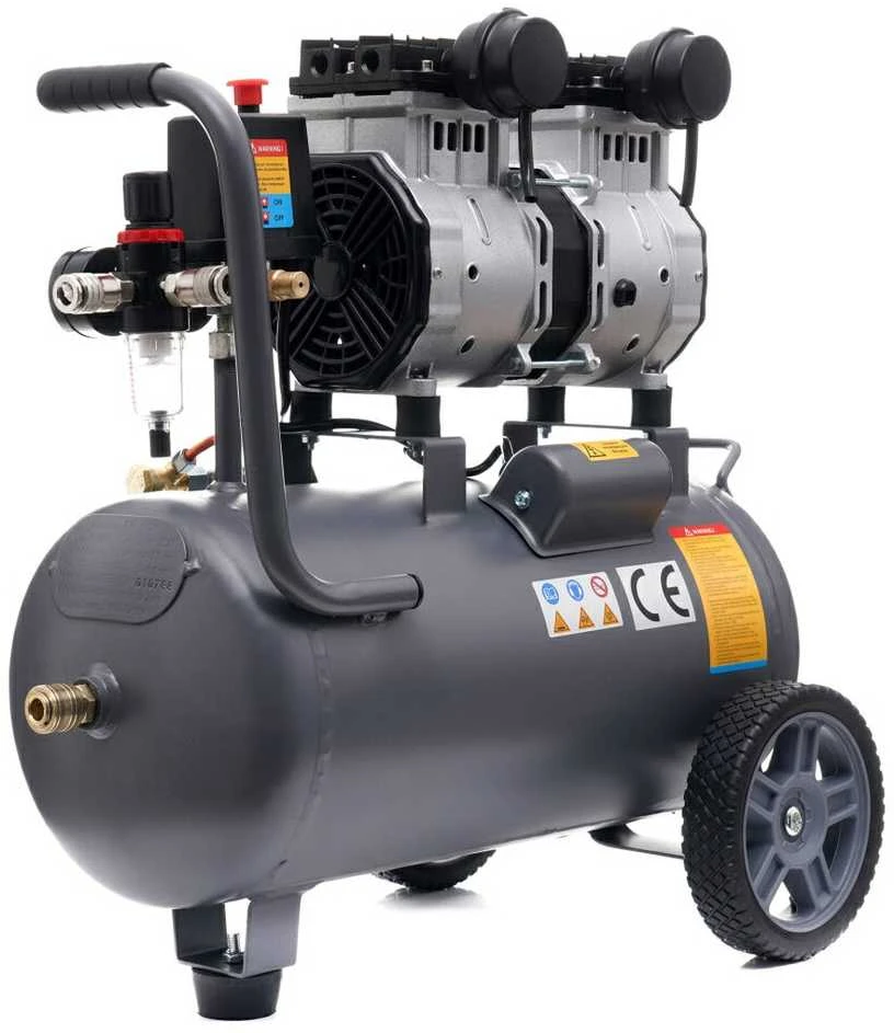 Beorio oro kompresorius, 24L bako talpa, 1750W, dviejų stūmoklių kompresorius namams ir garažui, nešiojamas kompresorius su greita jungtimi