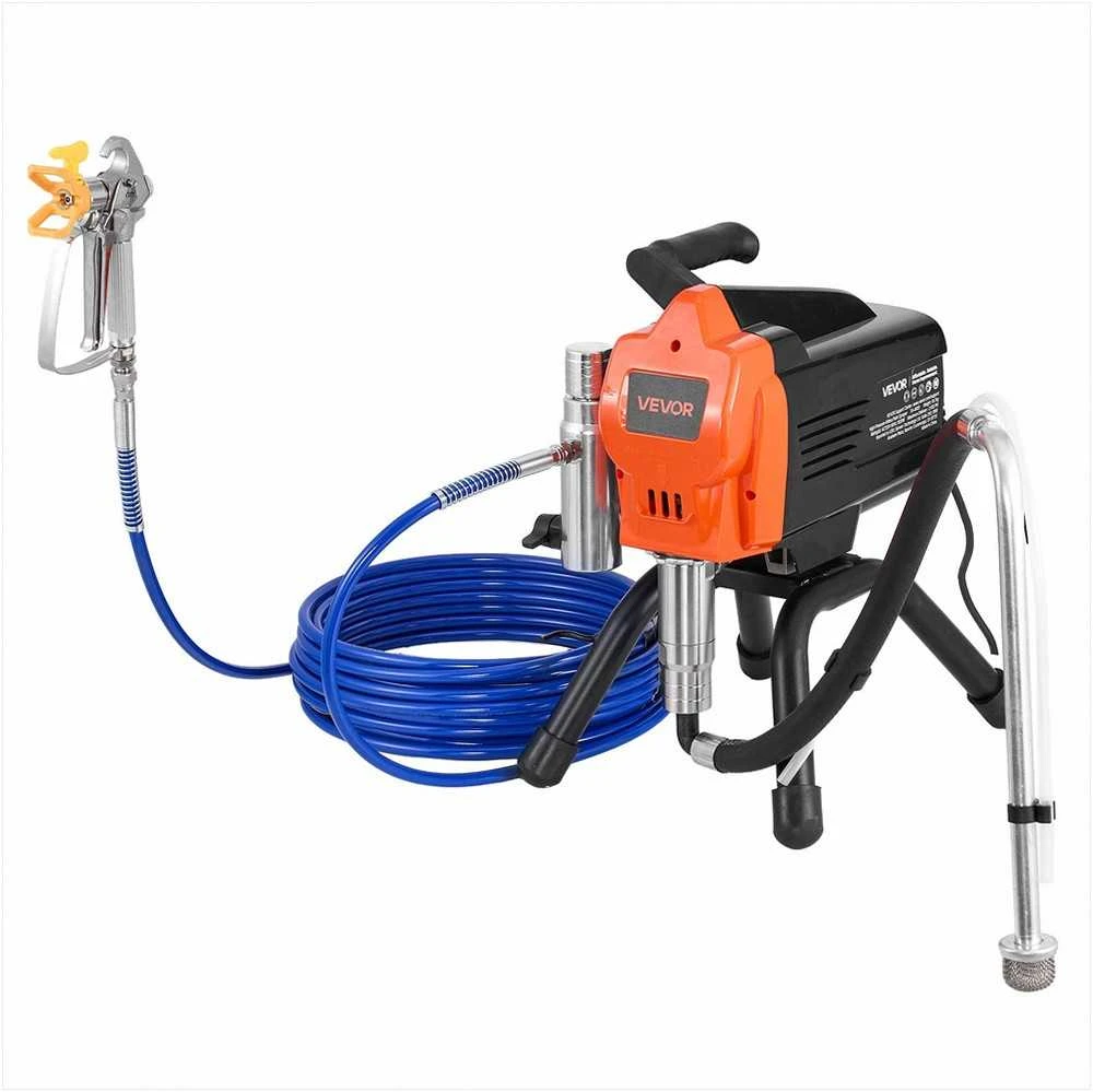Beoris dažų purkštuvas su stovu dideliems butams ir gamykliniams pastatams, aukšto slėgio elektrinis dažymo aparatas, beoris purkštuvas su ilginamuoju strypu, purkštukais, valymo šepečiu, dažymo įranga