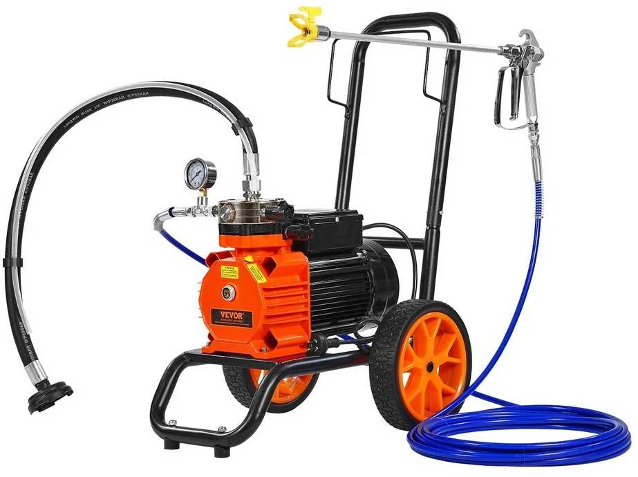 Beoris dažų purkštuvas su vežimėliu, 1100W, 2.0L/min, dažymo įranga, elektrinis membraninis purkštuvas, dažų purškimo sistema