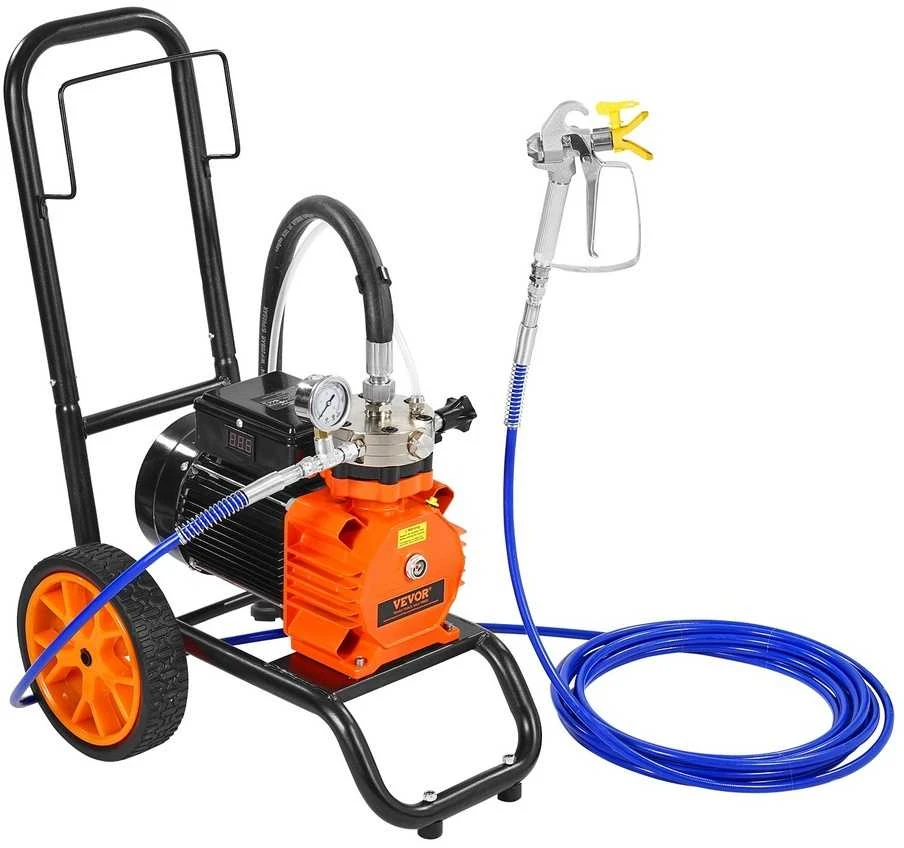 Beoris dažų purkštuvas su vežimėliu, 1100W, 2.0L/min, dažymo įranga, elektrinis membraninis purkštuvas, dažų purškimo sistema