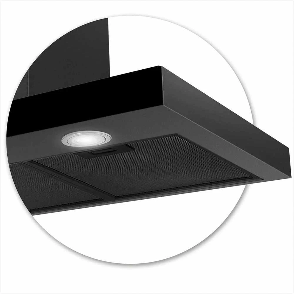 Berdsen 90 cm Juodas Virtuvės Gartraukis, Galingas Kamino Gartraukis, Moderni Virtuvės Ventiliacija, Juodas Stiklo Valdymo Pultas