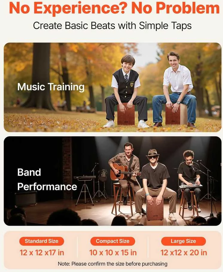 Beržo medienos Cajon dėžinis būgnas, nešiojamas mušamasis instrumentas, su snare vielomis, pradedantiesiems ir profesionalams, muzikinis dėžinis būgnas muzikos mylėtojams