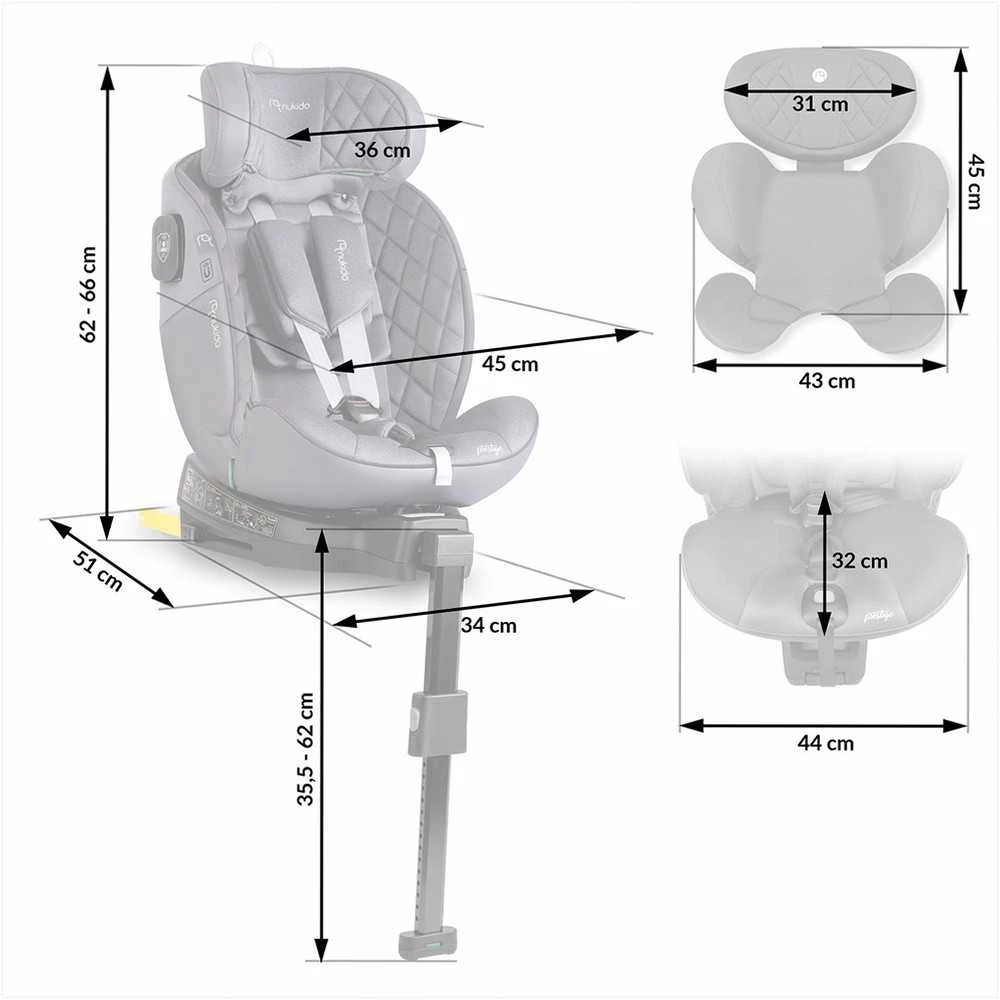 Aero Besisukanti automobilinė kėdutė, 0-36 kg, Isofix, vaikams, šoninė apsauga, reguliuojama galvos atrama