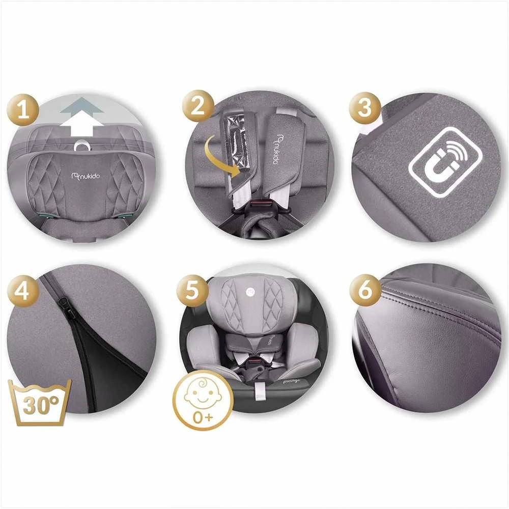 Aero Besisukanti automobilinė kėdutė, 0-36 kg, Isofix, vaikams, šoninė apsauga, reguliuojama galvos atrama