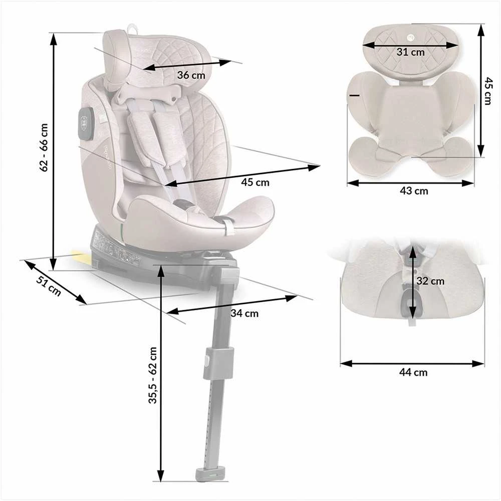 Mimoka Besisukanti automobilinė kėdutė, 0-36 kg, Isofix, vaikams, šoninio smūgio apsauga, patogios kelionės, ilgalaikis naudojimas