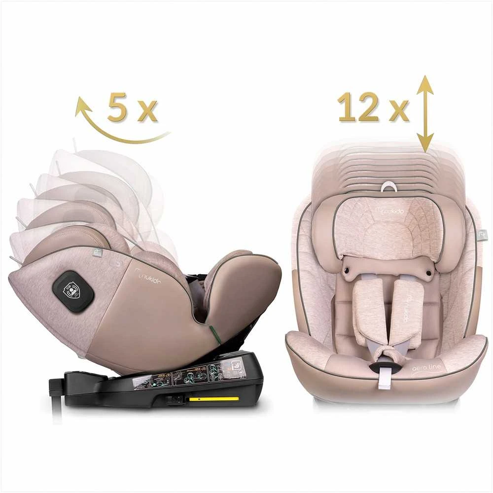 Mimoka Besisukanti automobilinė kėdutė, 0-36 kg, Isofix, vaikams, šoninio smūgio apsauga, patogios kelionės, ilgalaikis naudojimas