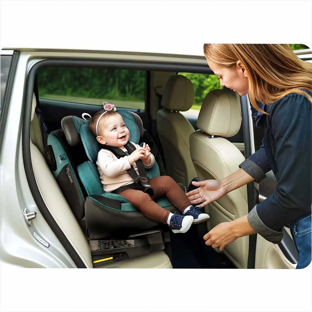 Besisukanti automobilinė kėdutė, 360 laipsnių, Isofix, 40-150 cm, kūdikiams ir mažiems vaikams, šoninio smūgio apsauga, reguliuojama galvos atrama