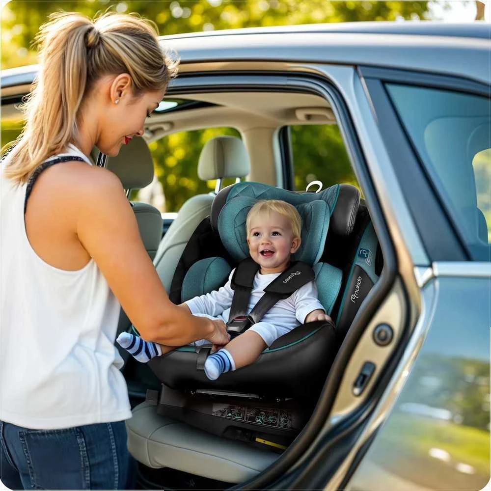 Besisukanti automobilinė kėdutė, 360 laipsnių, Isofix, 40-150 cm, kūdikiams ir mažiems vaikams, šoninio smūgio apsauga, reguliuojama galvos atrama