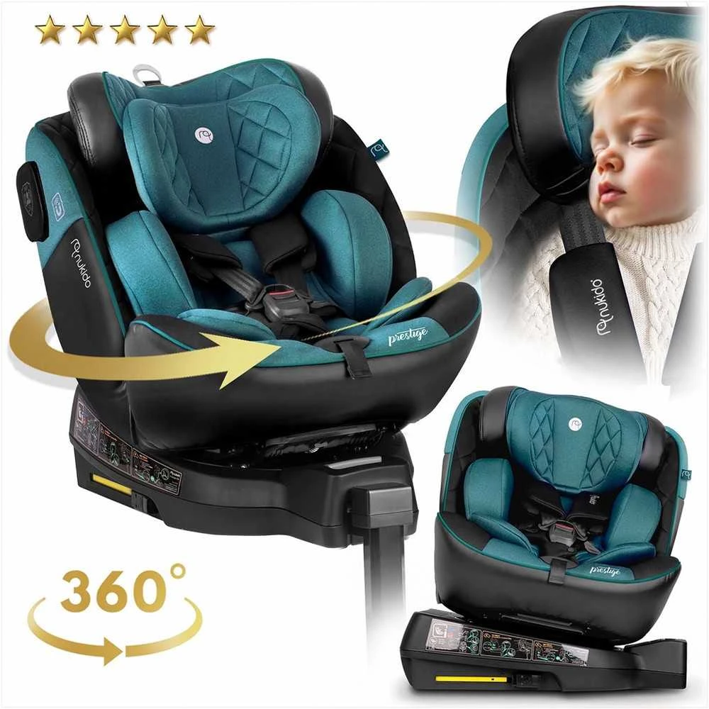 Besisukanti automobilinė kėdutė, 360 laipsnių, Isofix, 40-150 cm, kūdikiams ir mažiems vaikams, šoninio smūgio apsauga, reguliuojama galvos atrama