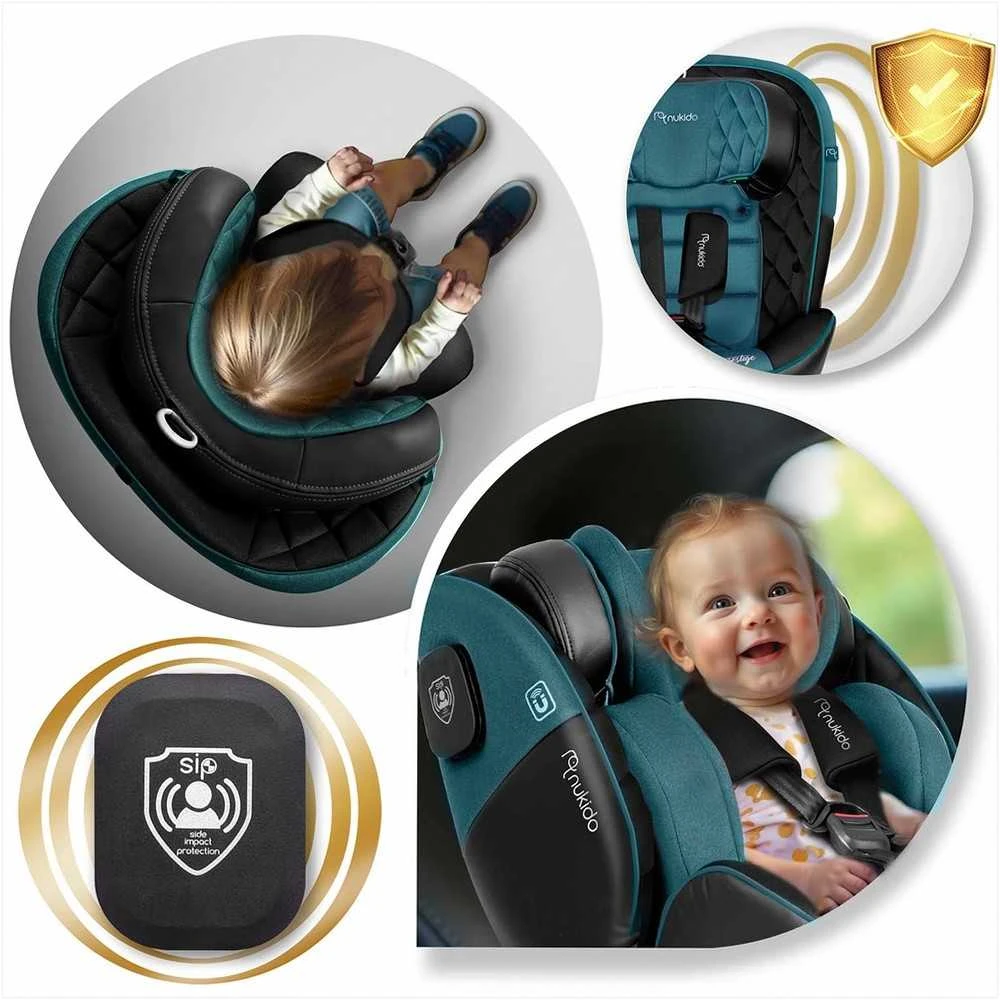 Besisukanti automobilinė kėdutė, 360 laipsnių, Isofix, 40-150 cm, kūdikiams ir mažiems vaikams, šoninio smūgio apsauga, reguliuojama galvos atrama