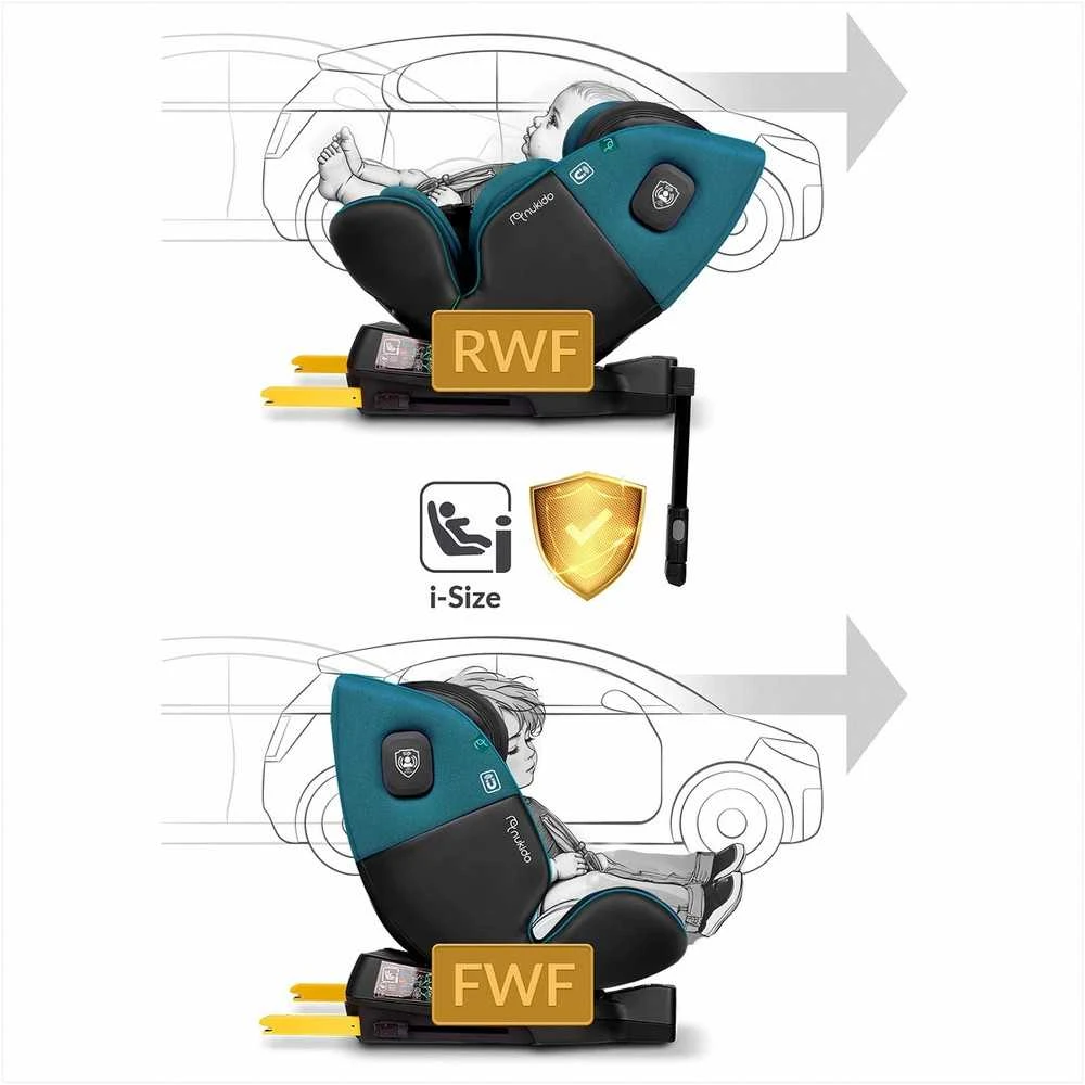Besisukanti automobilinė kėdutė, 360 laipsnių, Isofix, 40-150 cm, kūdikiams ir mažiems vaikams, šoninio smūgio apsauga, reguliuojama galvos atrama