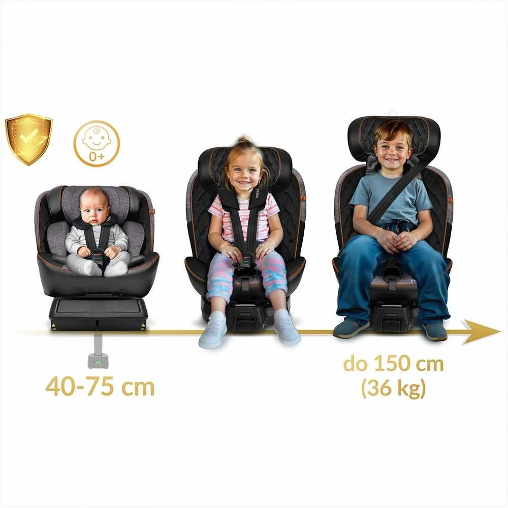 Mimoka Besisukanti automobilinė kėdutė, 40-150 cm, su Isofix, šonine apsauga, reguliuojama galvos atrama, vaikams 0-12 metų