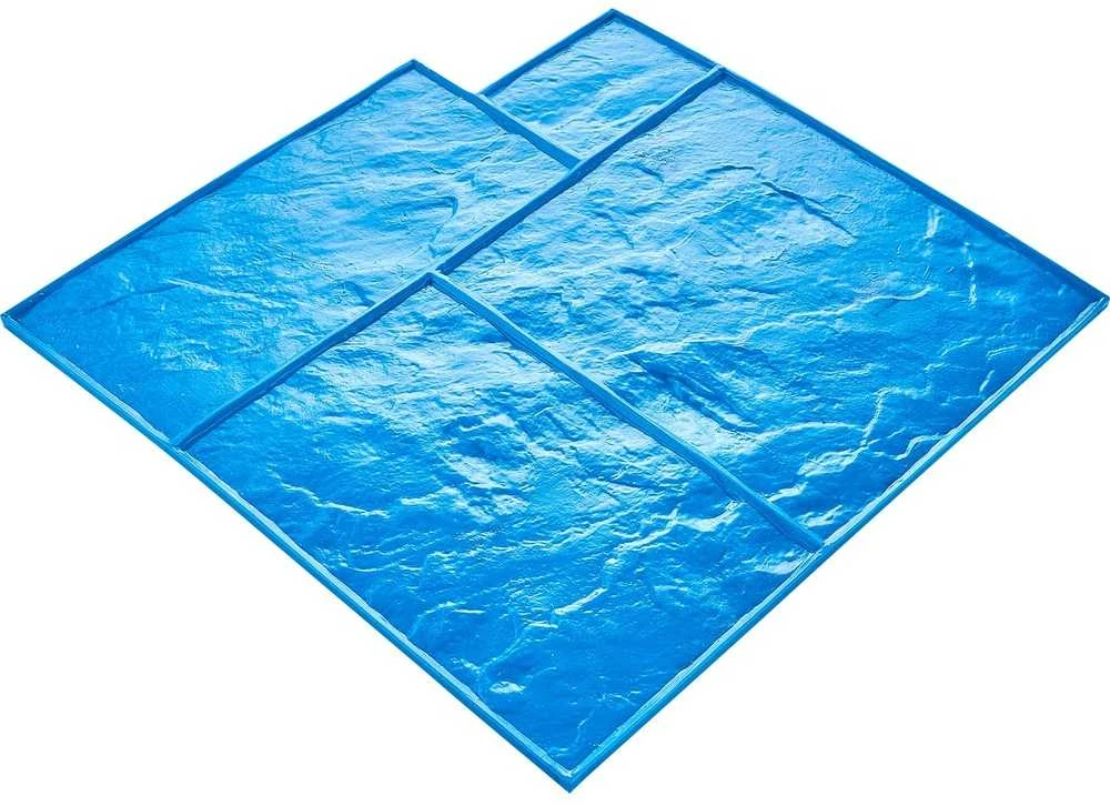 Betono štampai 618x618x17 mm, 7 vnt tekstūravimo formos, poliuretano klojimo įrankiai, betono rašto antspaudai