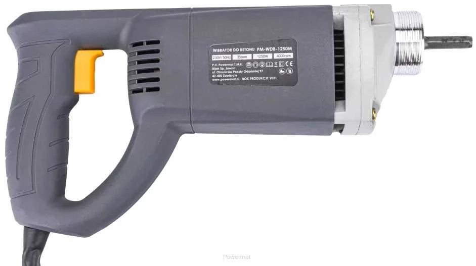 Betono vibratorius, pamatams, 1250W galia, 2 metrų velenas, betono tankintuvas, grindų plokščių vibratorius