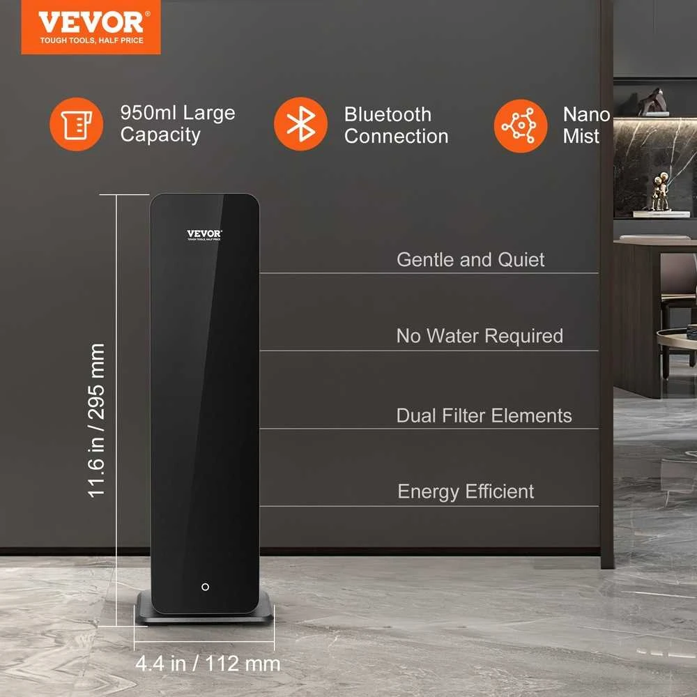 Drėkintuvas Bevandenis kvapų aparatas, Bluetooth šalto oro difuzorius, 950ml aromato difuzorius didelėms erdvėms, eterinių aliejų difuzorius namams, viešbučiams, SPA, 278.7 m² aprėptis