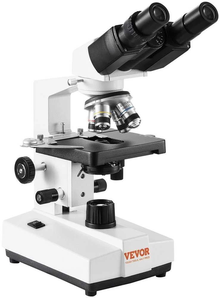 Binokulinis sudėtinis mikroskopas, 40x-2500x didinimas, dvigubo sluoksnio staliukas, skirtas biologijai, medicinai, švietimui, profesionalus mikroskopas, tyrimų mikroskopas