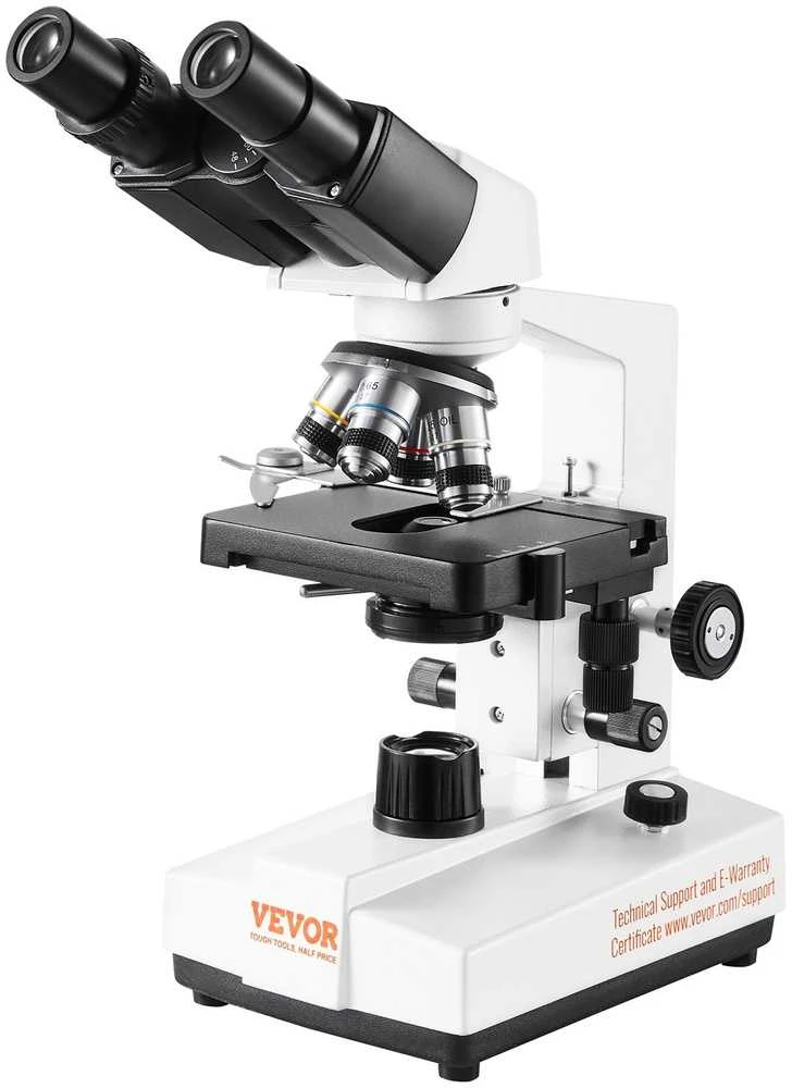 Binokulinis sudėtinis mikroskopas, 40x-2500x didinimas, dvigubo sluoksnio staliukas, skirtas biologijai, medicinai, švietimui, profesionalus mikroskopas, tyrimų mikroskopas