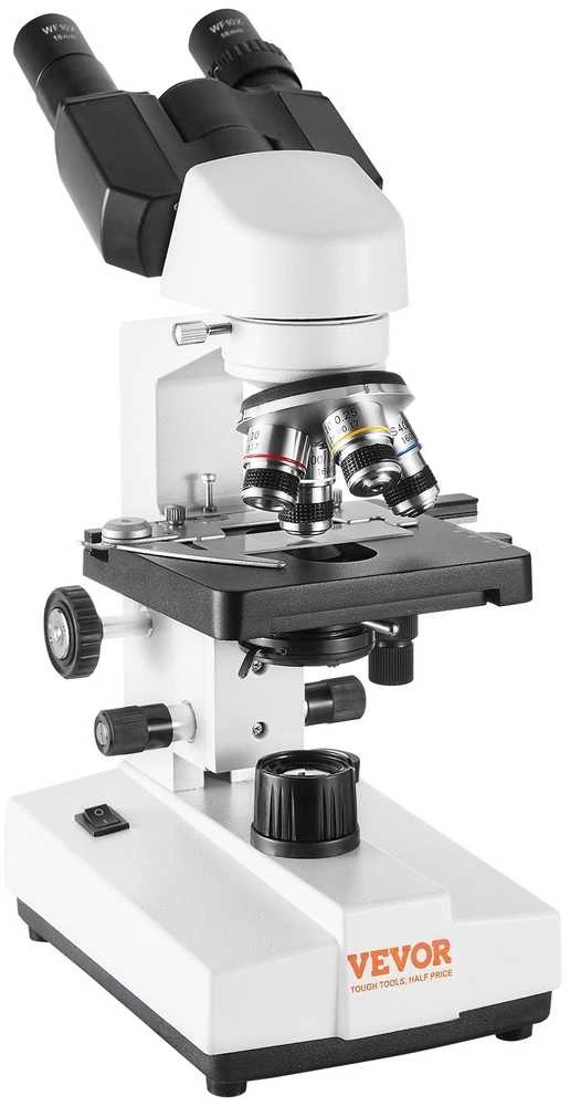 Binokulinis sudėtinis mikroskopas, 40x-2500x didinimas, dvigubo sluoksnio staliukas, skirtas biologijai, medicinai, švietimui, profesionalus mikroskopas, tyrimų mikroskopas