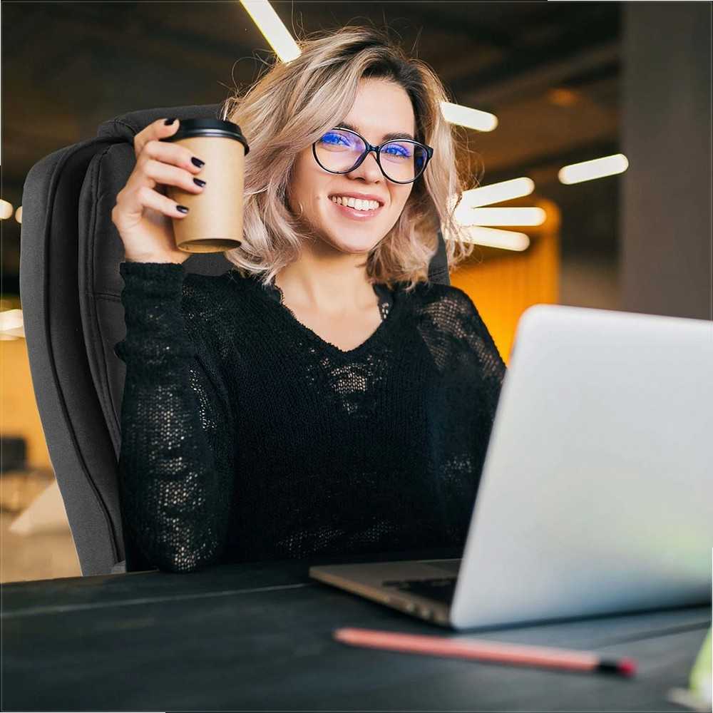 Biuro kėdė, ergonomiškas dizainas, patogus sėdėjimas, reguliuojamas aukštis, juoda medžiaga