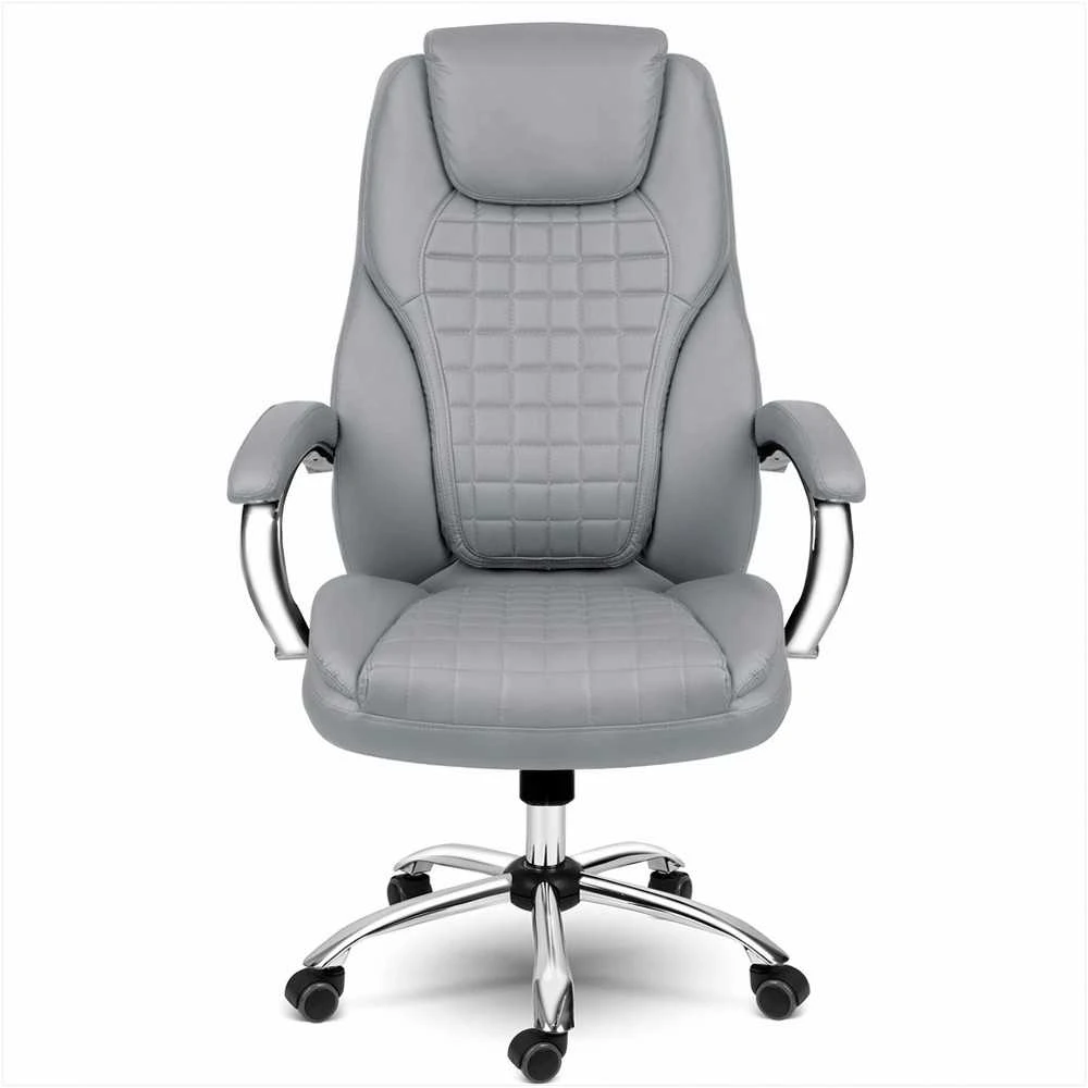 Biuro kėdė, ergonomiškas dizainas, reguliuojamas aukštis, supimo funkcija, pilka vadovo kėdė, patogi darbo kėdė