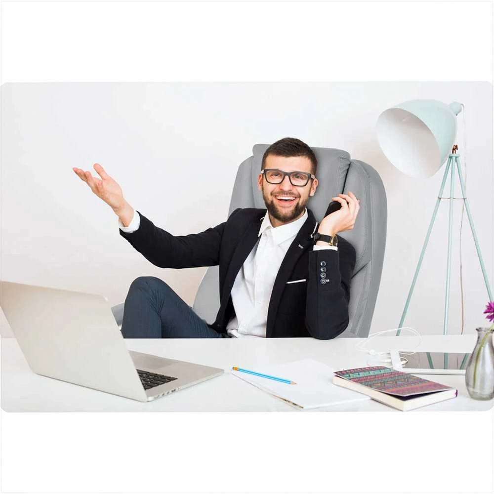 Biuro kėdė, ergonomiškas dizainas, reguliuojamas aukštis, supimo funkcija, pilka vadovo kėdė, patogi darbo kėdė