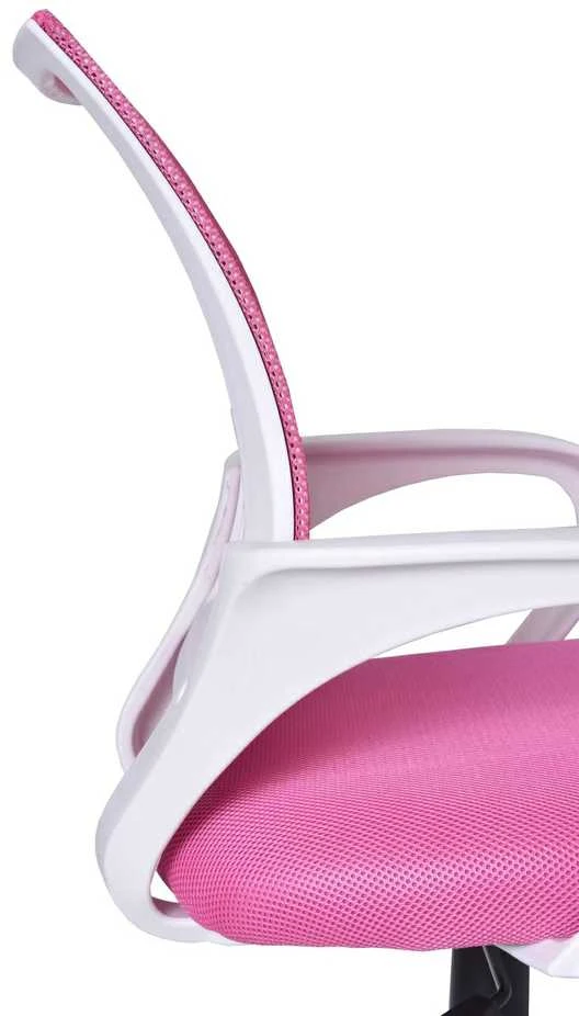 Biuro kėdė, reguliuojamas aukštis, TILT funkcija, balta/rožinė, ergonomiška, sukiojama, ofiso kėdė, darbo kėdė, kompiuterio kėdė