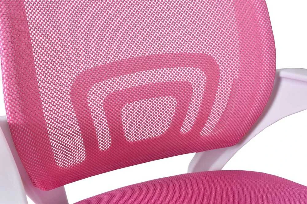 Biuro kėdė, reguliuojamas aukštis, TILT funkcija, balta/rožinė, ergonomiška, sukiojama, ofiso kėdė, darbo kėdė, kompiuterio kėdė