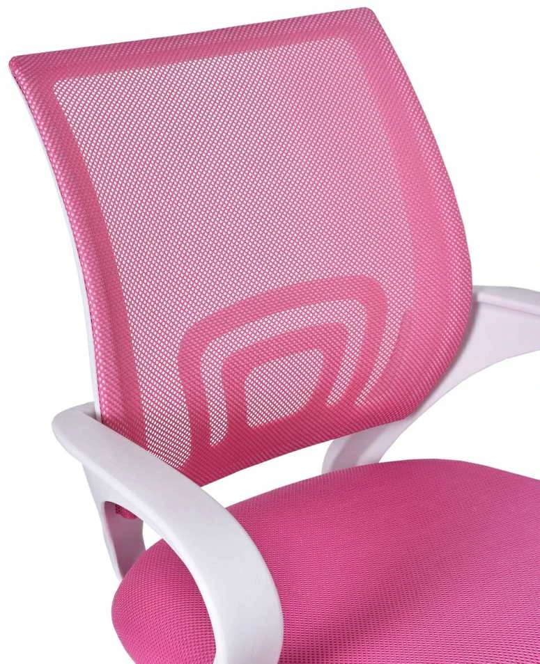 Biuro kėdė, reguliuojamas aukštis, TILT funkcija, balta/rožinė, ergonomiška, sukiojama, ofiso kėdė, darbo kėdė, kompiuterio kėdė