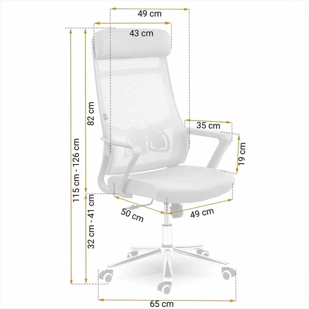 Sofotel Biuro kėdė su kvėpuojančiu tinkleliu, reguliuojamu aukščiu, supimo funkcija, ergonomišku dizainu, patogus sėdėjimas darbui ir poilsiui