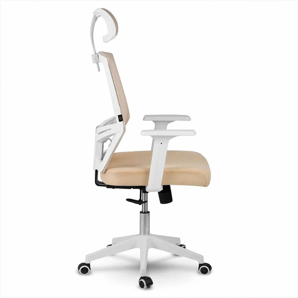 Biuro kėdė su mikrotinkliniu audiniu, ergonomišku dizainu, reguliuojama galvos atrama, pakreipimo mechanizmu, kvėpuojančia danga, patogiu sėdėjimu