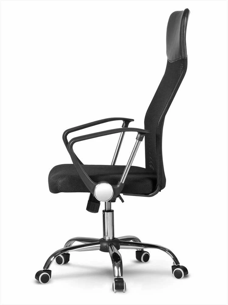 Biuro kėdė su tinklelio atlošu, ergonomiško dizaino, juoda moderni darbo kėdė, reguliuojamas aukštis, patogus sėdėjimas