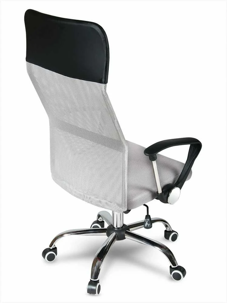 Biuro kėdė su tinklelio atlošu, ergonomiško dizaino, reguliuojamo aukščio, pilka biuro kėdė, patogi darbo kėdė