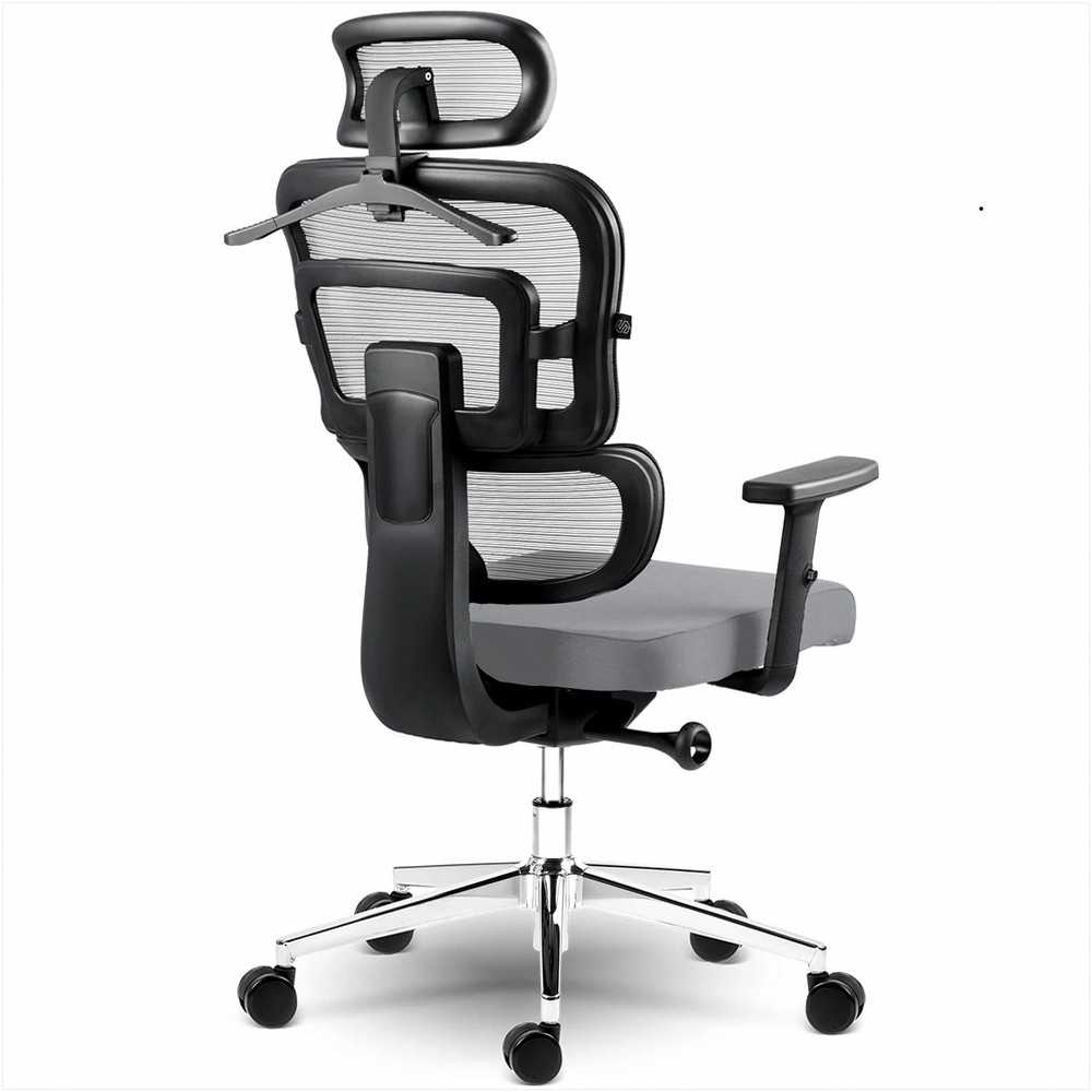 Sofotel Biuro kėdė su tinklelio atlošu, ergonomiško dizaino, reguliuojamo aukščio, pilka darbo kėdė, supimo funkcija, patogi kompiuterio kėdė