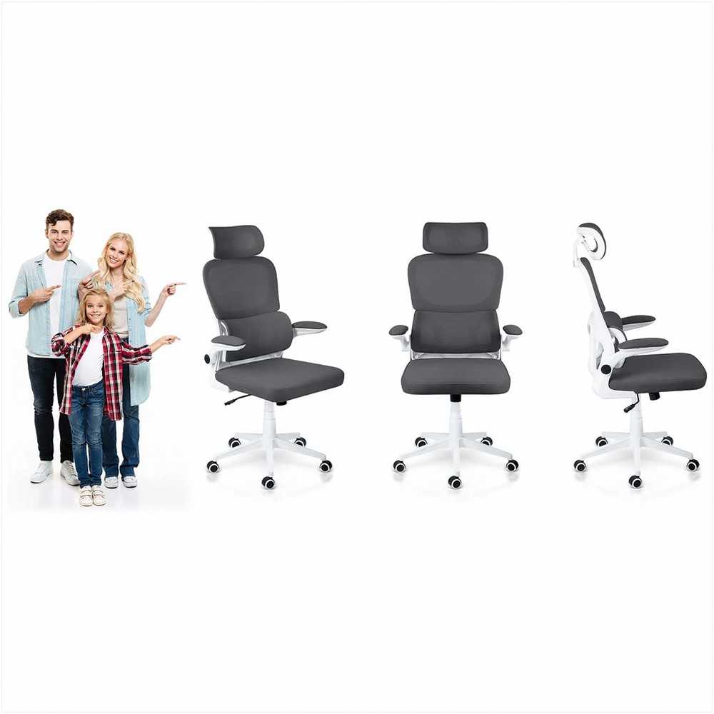 Biuro kėdė su tinklelio atlošu, ergonomišku dizainu, reguliuojamu aukščiu, supimo funkcija, patogus sėdėjimas namams ir biurui