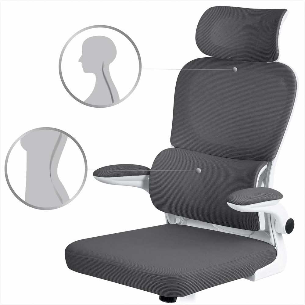 Biuro kėdė su tinklelio atlošu, ergonomišku dizainu, reguliuojamu aukščiu, supimo funkcija, patogus sėdėjimas namams ir biurui