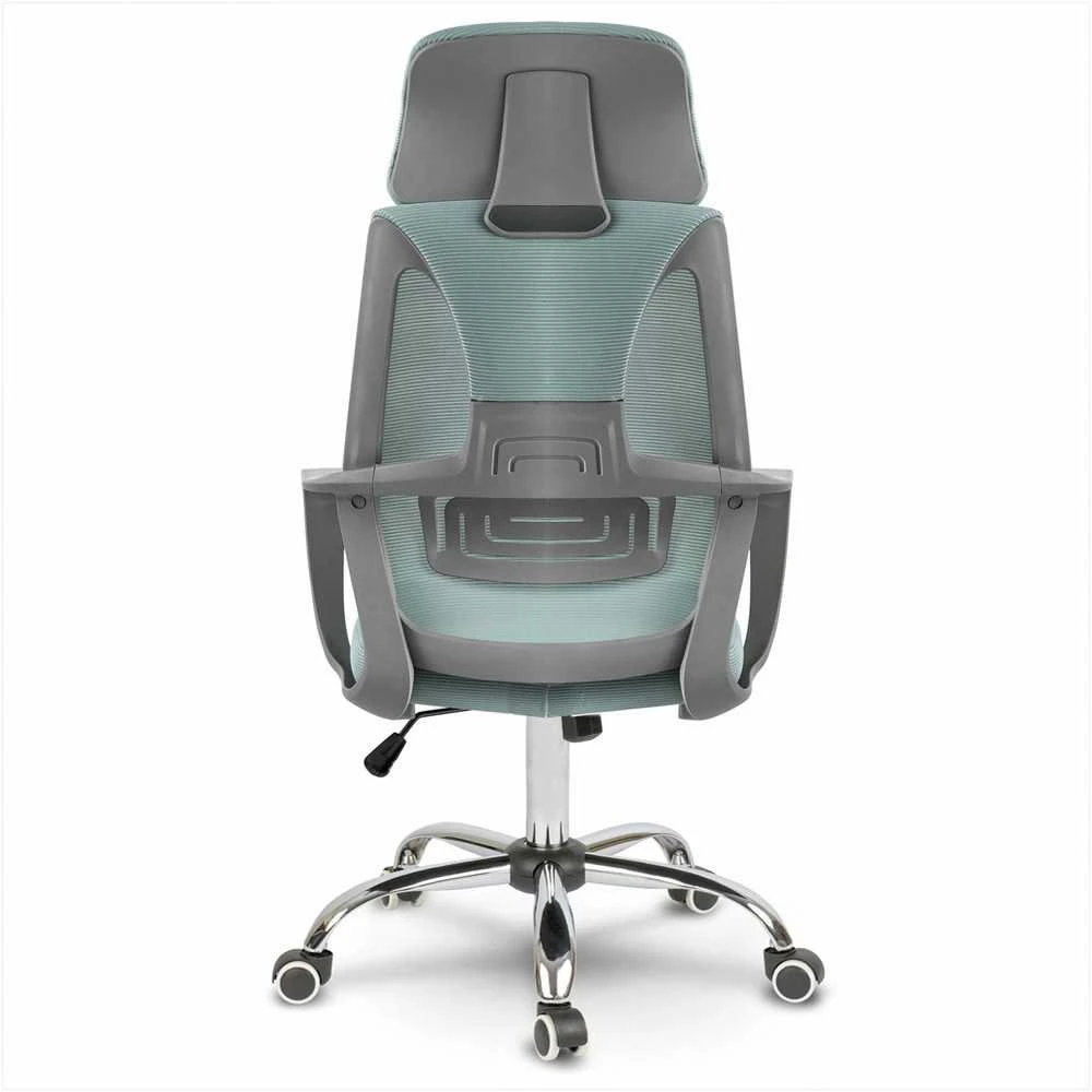 Biuro kėdė su tinklelio atlošu, reguliuojama galvos atrama ir aukščiu, ergonomiškas dizainas, modernus stilius, patogus sėdėjimas
