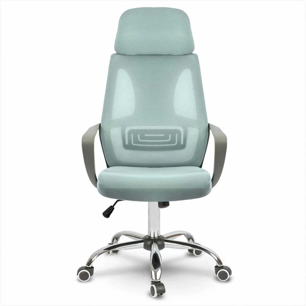 Biuro kėdė su tinklelio atlošu, reguliuojama galvos atrama ir aukščiu, ergonomiškas dizainas, modernus stilius, patogus sėdėjimas