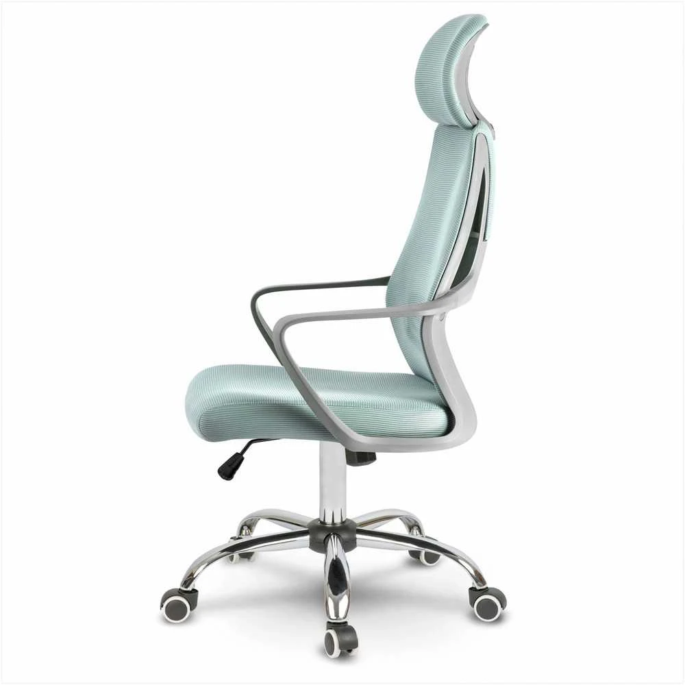 Biuro kėdė su tinklelio atlošu, reguliuojama galvos atrama ir aukščiu, ergonomiškas dizainas, modernus stilius, patogus sėdėjimas
